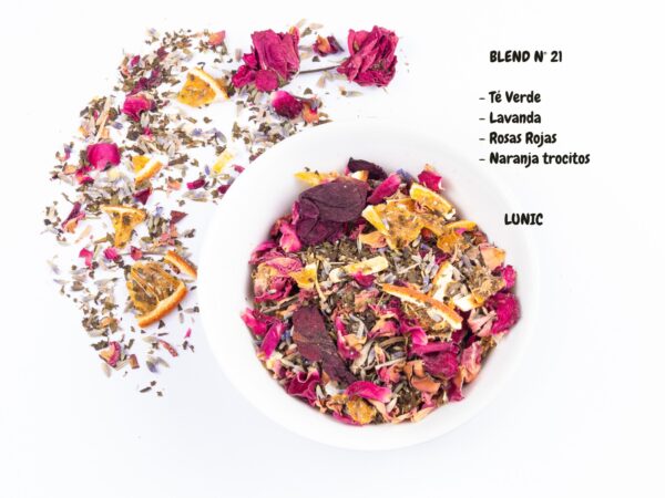 Blend Nº 21 - Té verde, lavanda, rosas y naranja