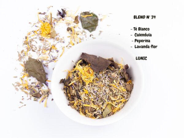 Blend Nº 34 - Te blanco, calendula, peperina y lavanda en flor