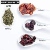 Blend linea importada - S2 - Te SENCHA, frutilla, arandanos, hibiscus (CON FRUTOS ROJOS)