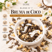 BLEND N° 7 - BRUMA DE COCO - (TÉ VERDE, TÉ BLANCO, JAZMÍN FLOR Y COCO EN ESCAMAS)