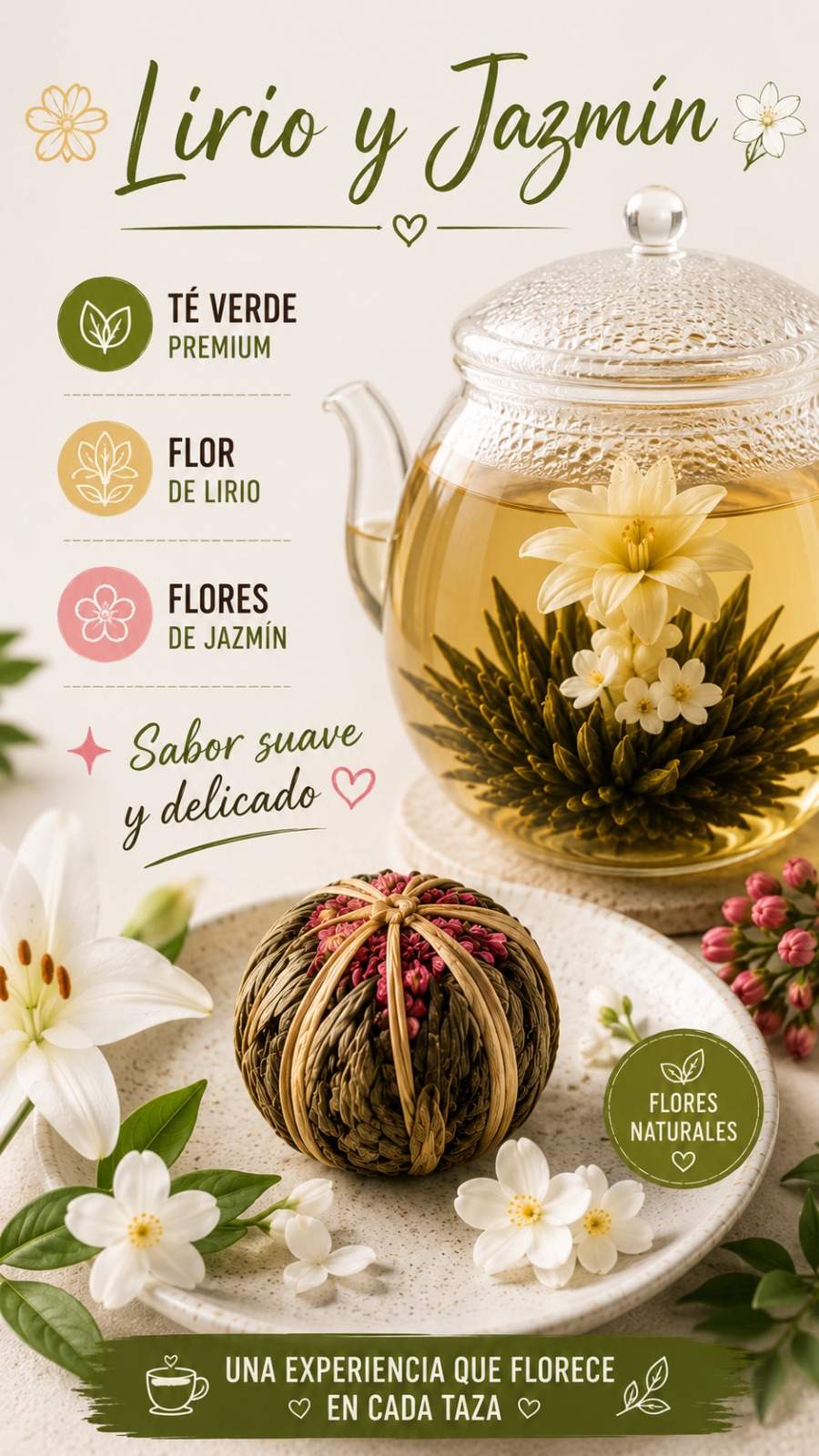 CAPULLOS DE TE (BLOOMING TEA) – Lirio y Jazmin
