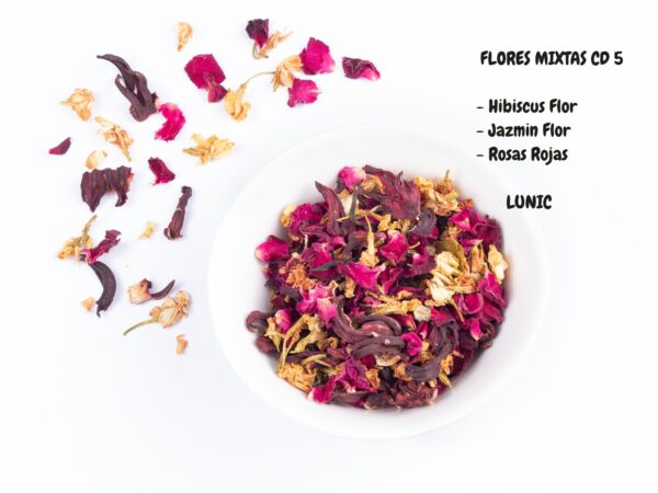 Flores secas mixtas premium - CD 5 (hibiscus, jazmin, rosas)