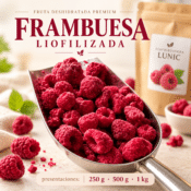 Frambuesa cubos (Liofilizada)