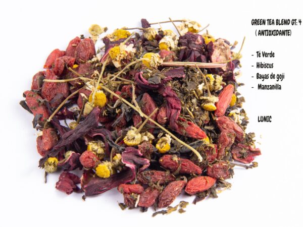 GREEN TEA (BLEND de te verde) - GT4 Te Verde , Hibiscus , Bayas de goji , Manzanilla ( ANTIOXIDANTE)