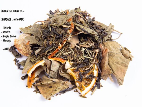 GREEN TEA (BLEND de te verde) - GT5 Te Verde , Romero ,Gingko Biloba , Naranja ( ENFOQUE  , MEMORIA)