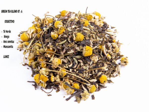 GREEN TEA (BLEND de te verde) - GT6 Te Verde , Hinojo , Anis semillas , Manzanilla (DIGESTIVO)