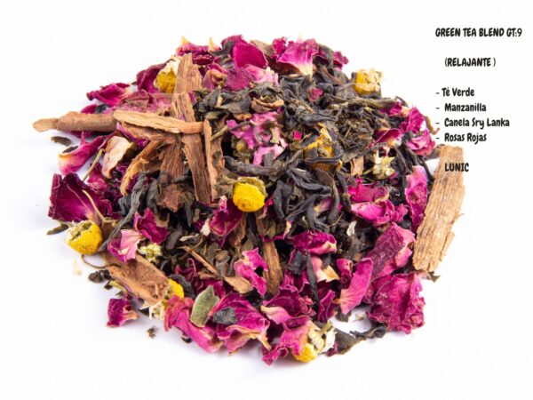 GREEN TEA (BLEND de te verde) - GT9 Te Verde , Manzanilla , Canela , Rosas Rojas  (RELAJANTE )