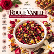 BLEND N° 43 - ROUGE VANILLE - (TÉ NEGRO, TÉ ROOIBOS, ROSAS, ROSA MOSQUETA, MANZANILLA Y VAINILLA NATURAL)
