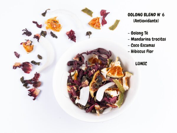 BLEND OOLONG (Te azul) - OL6 (Antioxidante) OOLONG, MANDARINA, COCO ESCAMAS, HIBISCUS