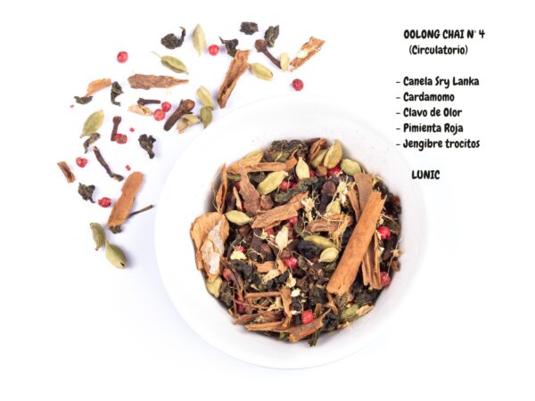 BLEND OOLONG (Te azul) - OL4 (Circulatorio) OOLONG CHAI (canela, cardamomo, clavo, pta roja, jengibre)
