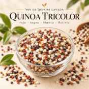 MIX DE QUINOA LAVADA TRICOLOR (Roja, Negra y Blanca) – Bolivia