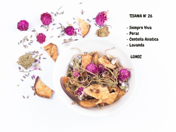 Tisana Nº 26 - Topping para mate SIEMPRE VIVA , PERAS , CENTELLA ASIATICA , LAVANDA FLOR