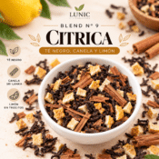 BLEND N° 9 - CÍTRICA - (TÉ NEGRO, CANELA DE SRI LANKA Y LIMÓN DESHIDRATADO EN TROCITOS)