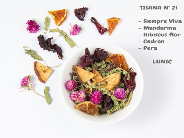 Tisana Nº 21 - Topping para mate SIEMPRE VIVA ,MANDARINA, HIBISCUS, CEDRON