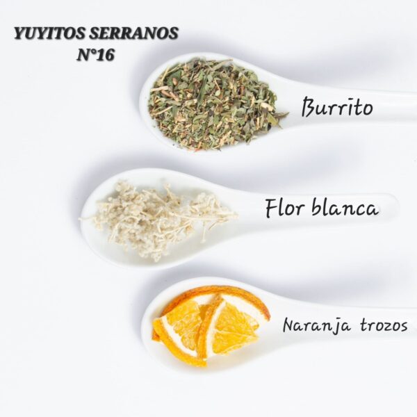 YUYITOS SERRANOS - YL Nº 16 (Burrito, Flor Blanca, Naranja)